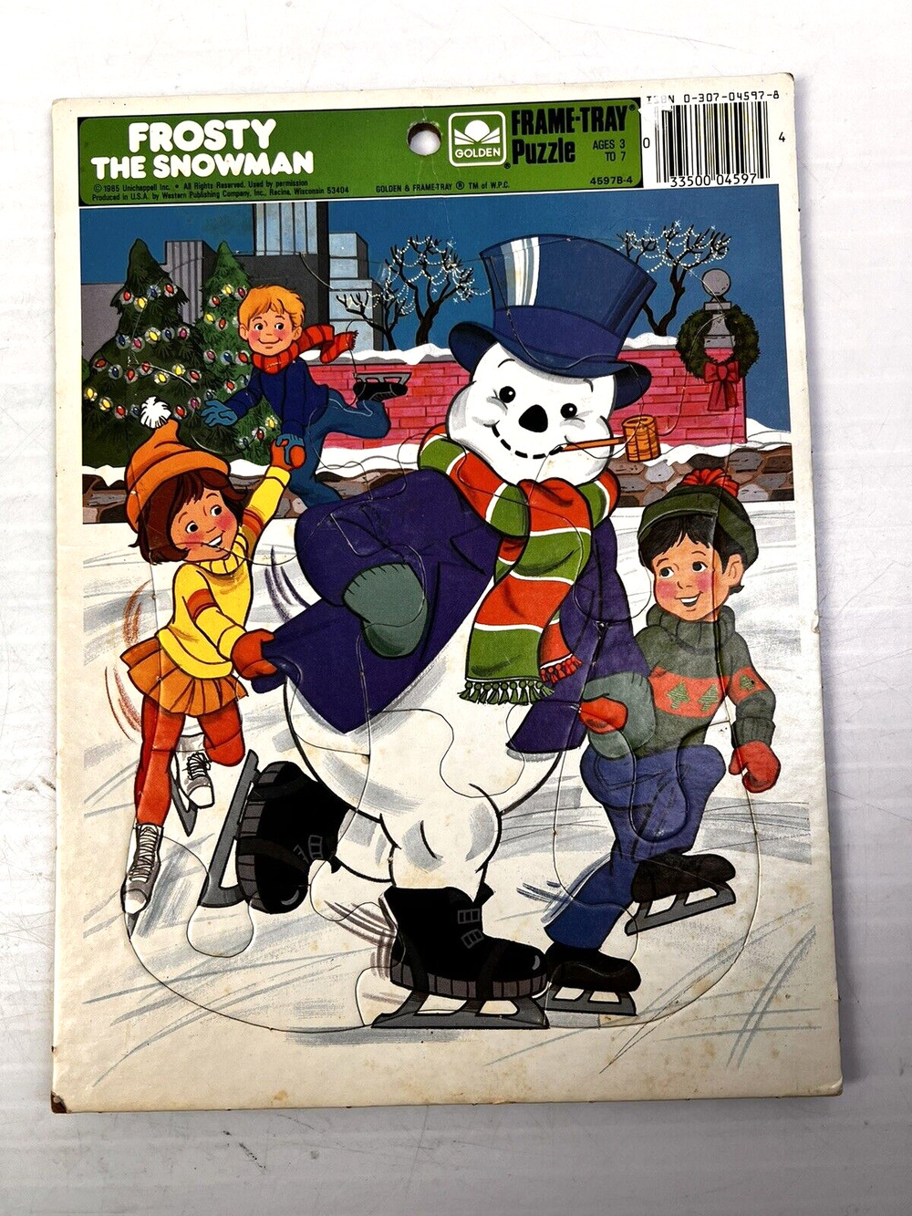 Frosty The Snowman Holiday Golden Frame Tray Puzzle Vintage 1985 Christmas